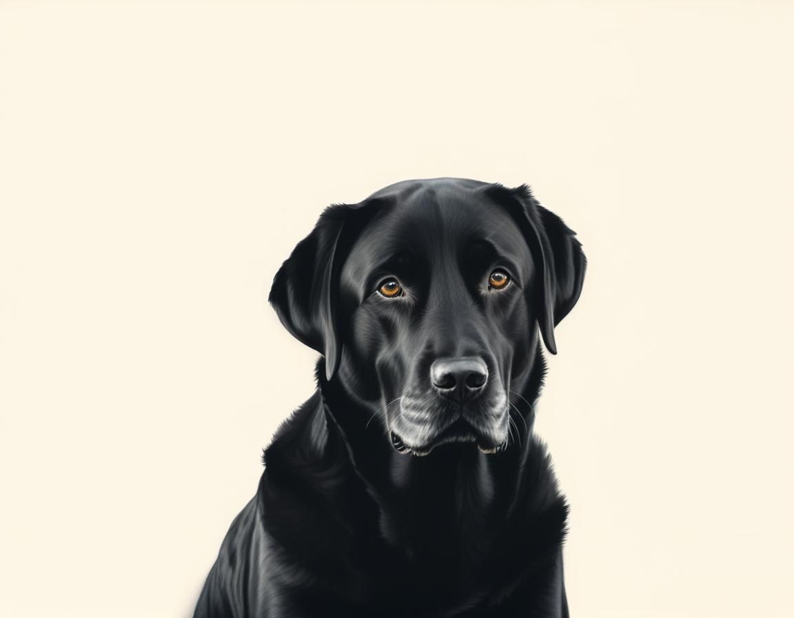 Expressive Black Labrador Portrait in Charcoal