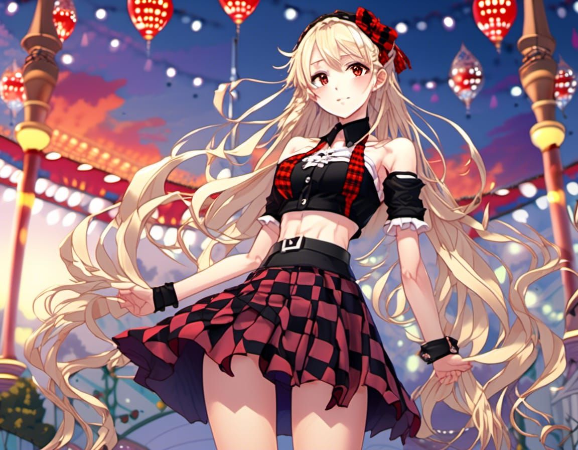 Anime Half-Elf in Casino with Detailed Shading