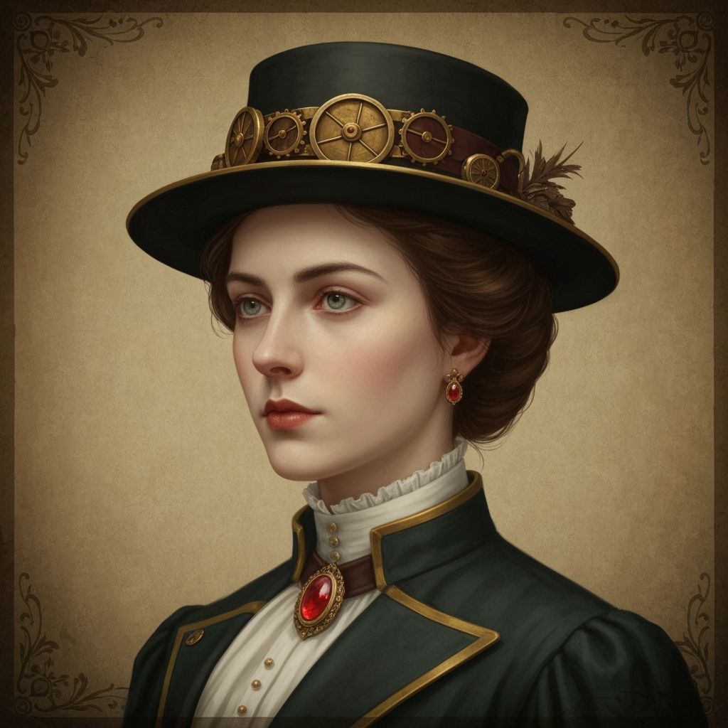 Victorian Portrait with Steampunk Glamour and Lost Knowledge