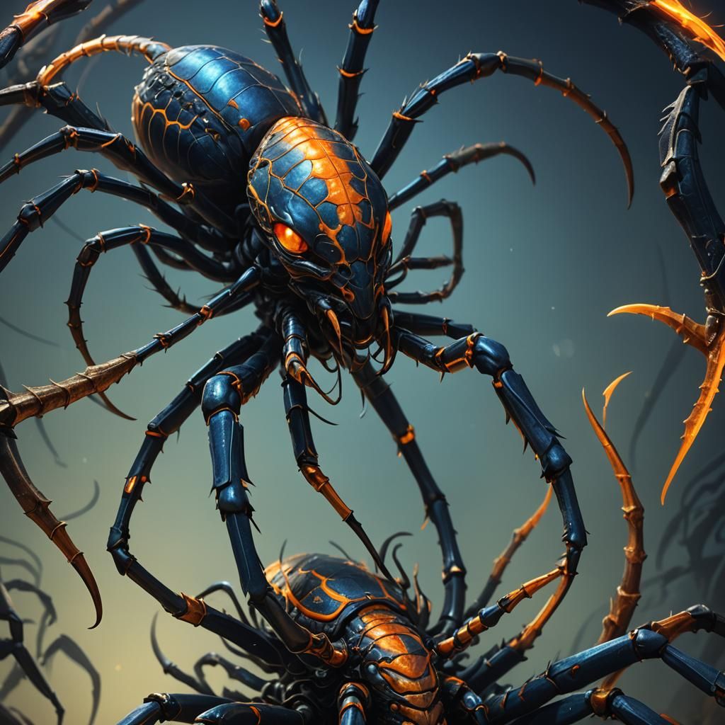 Eerie Spider-Scorpion Creature in Matte Painting Style