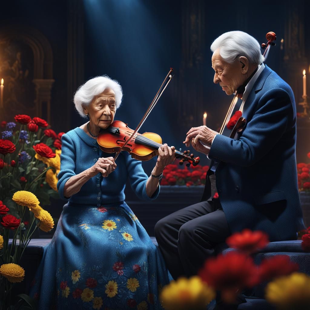 Concert Violinist's Performance: A Matte Painting