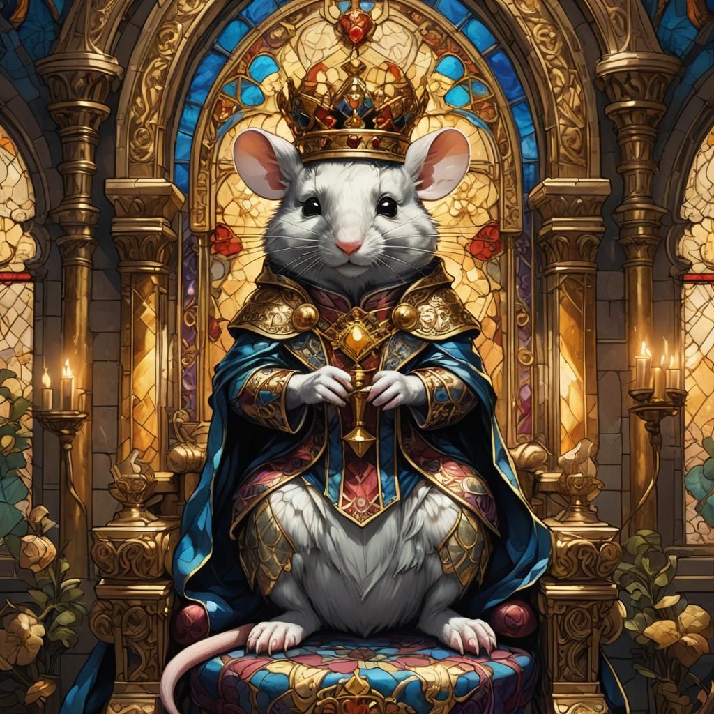 Regal Mouse King in Ornate Palace