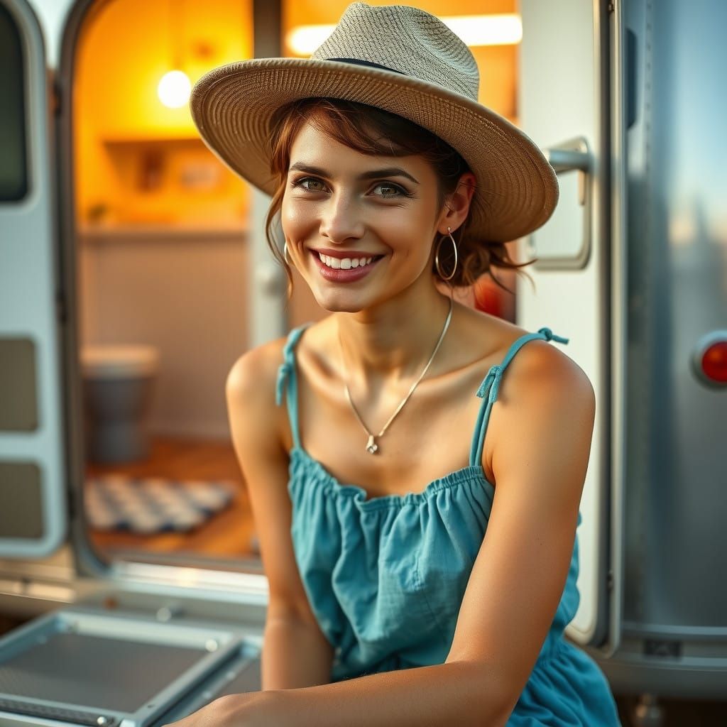 French Boho Woman in Desert Retreat