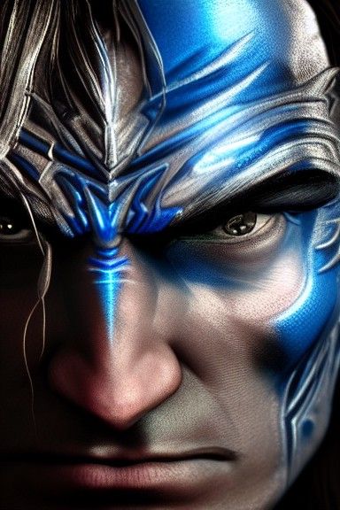 Celebrimbor Portrait in Silver Armor, Hyperrealistic Digital...