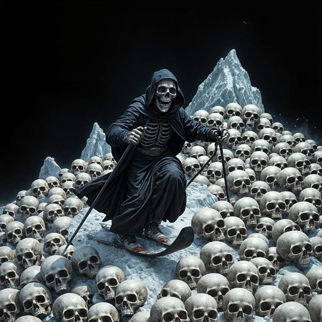 Death's Winter Sports Day in Stygian Realism