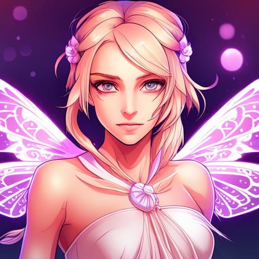 Beautiful Anime Fairy Portrait in Hyperdetailed Style