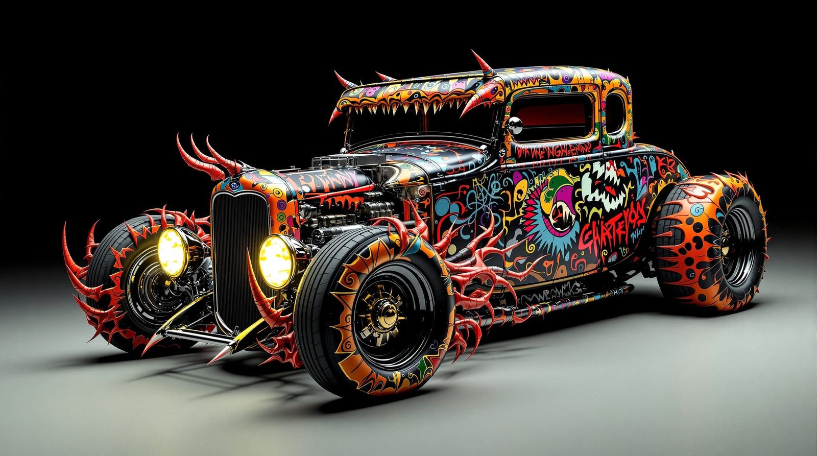 Wild 1923 Ford Coupe with Abstract Designs