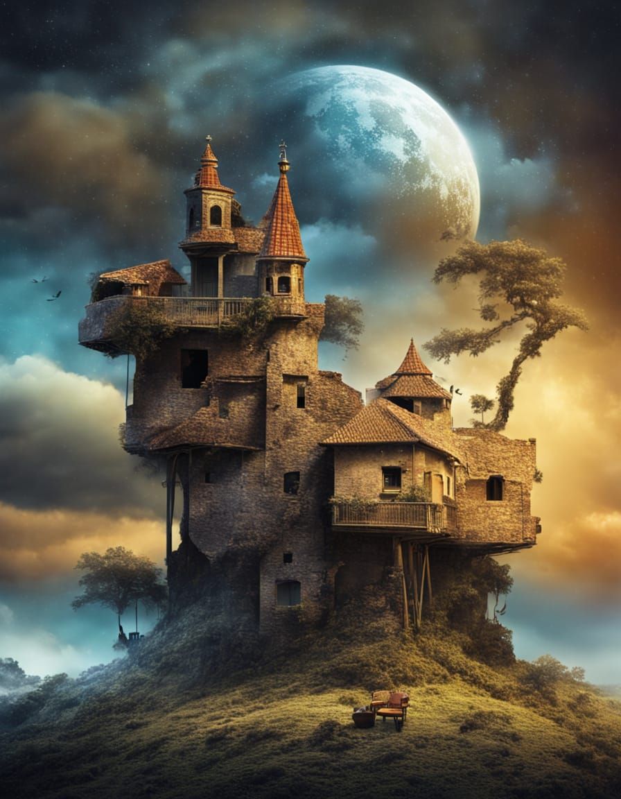 Landscape with Ancient Architecture in Persian Style