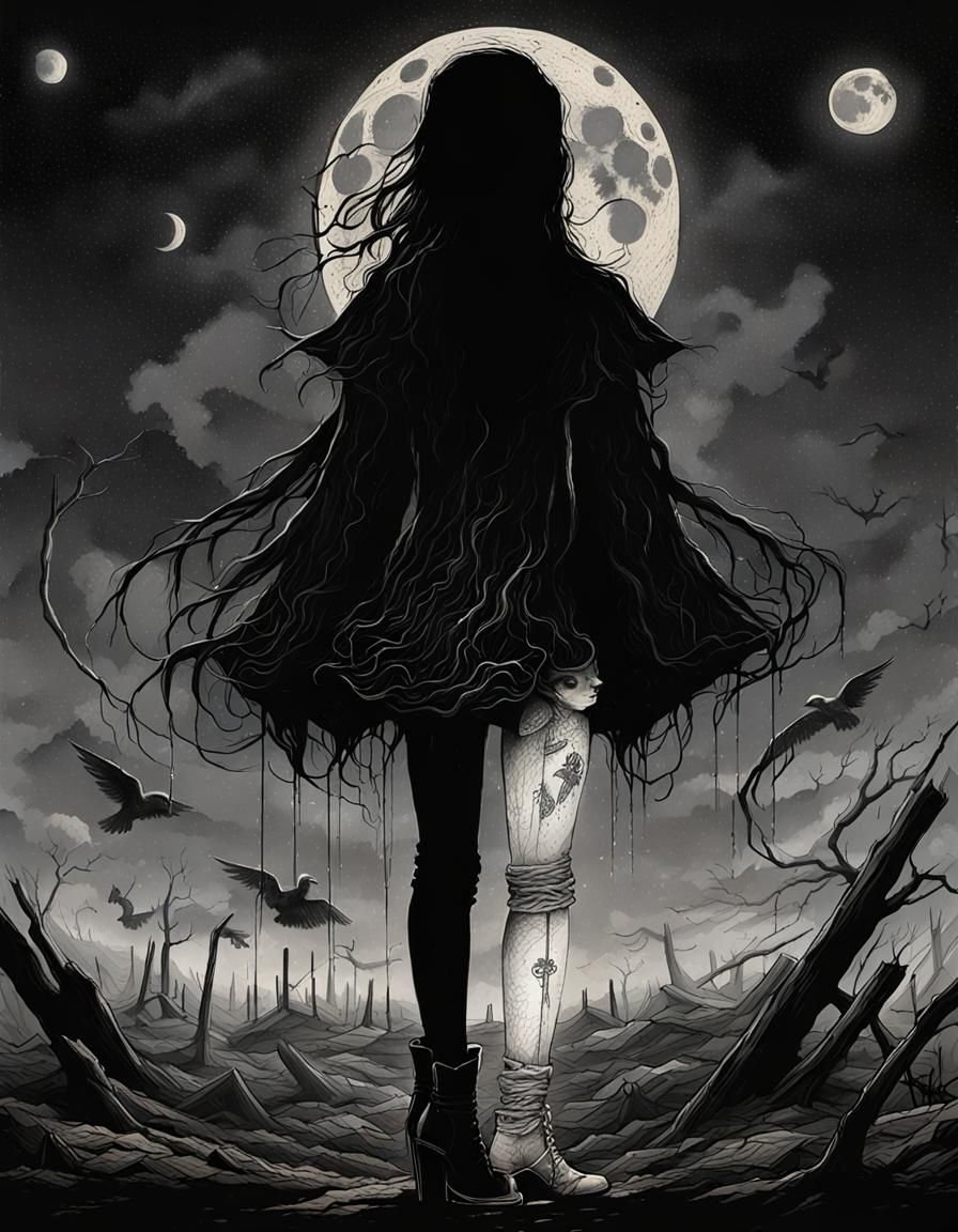 Good vs Evil: A Surrealist Pen and Ink Art