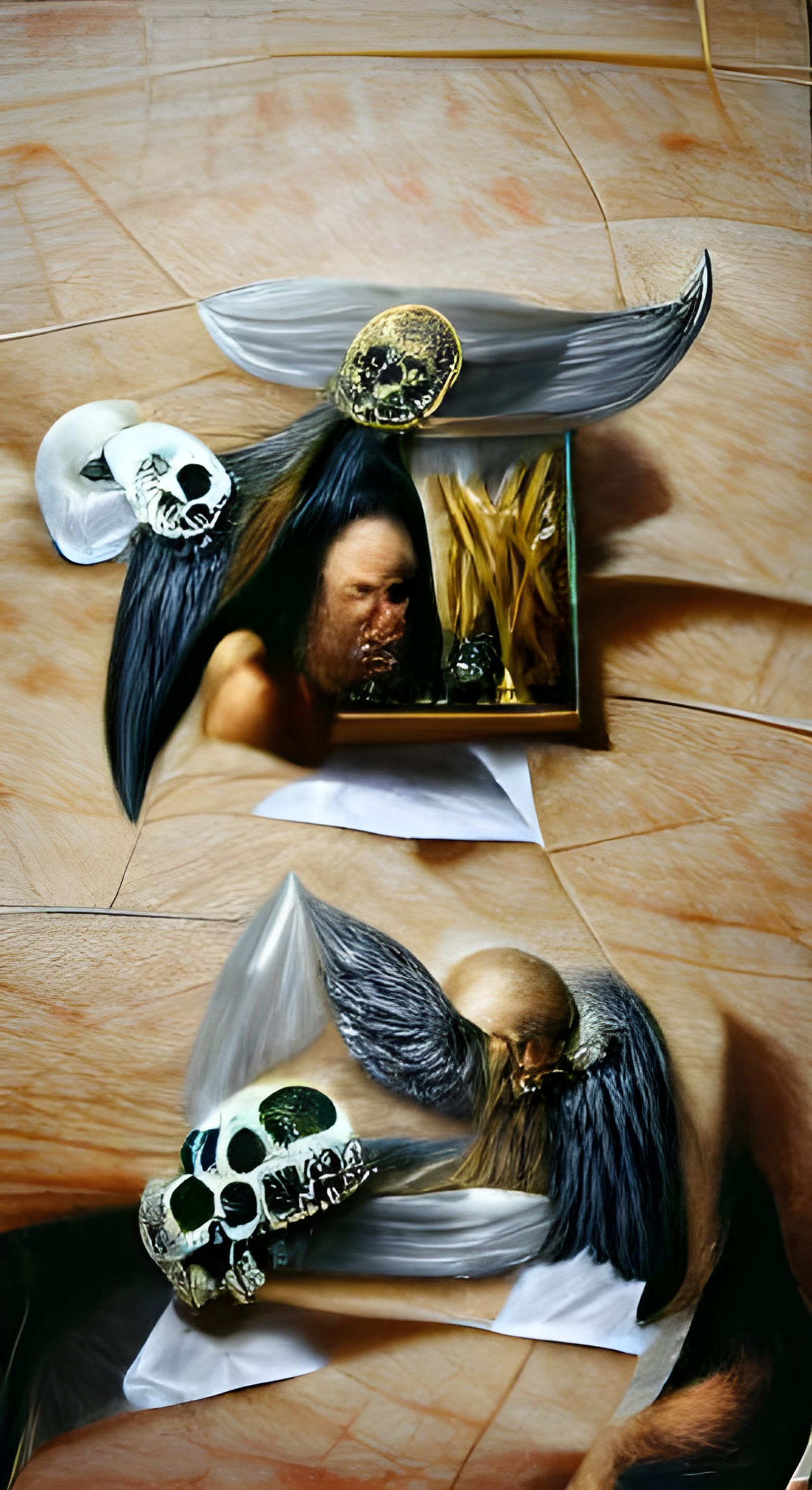 Renaissance Death Angel Memento Mori Oil Painting