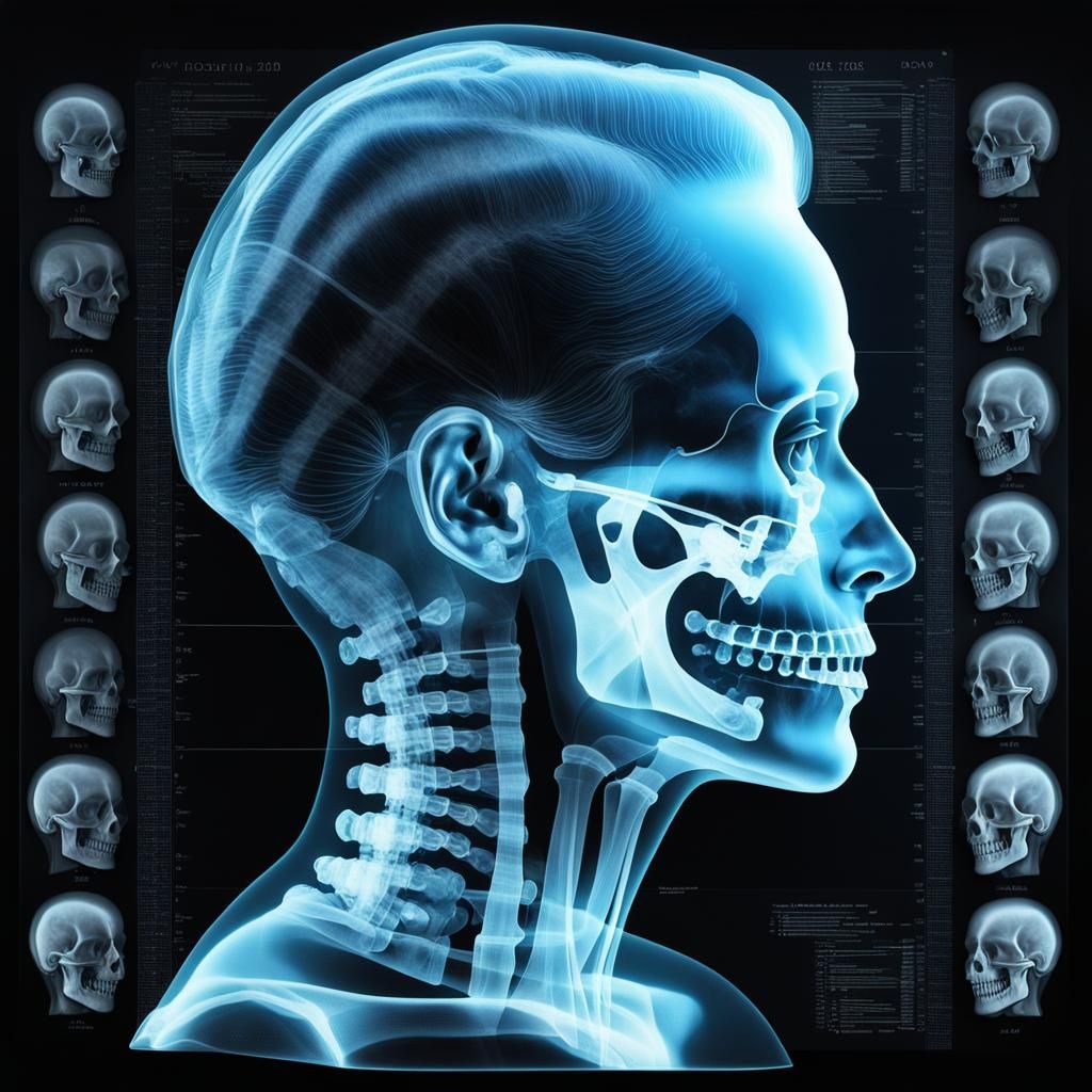 Madame Curie X-Ray Portrait: Realistic Digital Painting