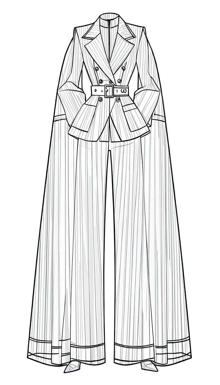 1980s Power Suit with Geometric Design
