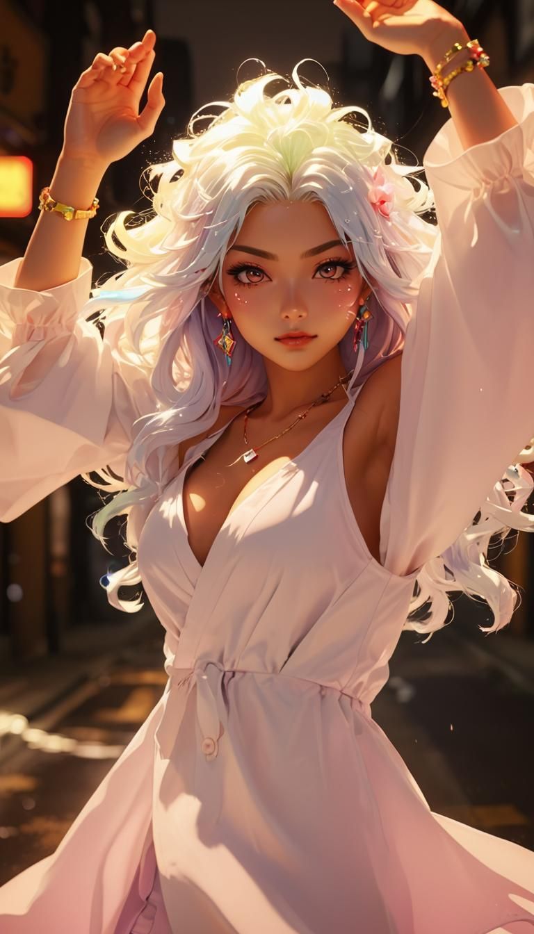 Anime Character Portrait in Graffiti Art Style