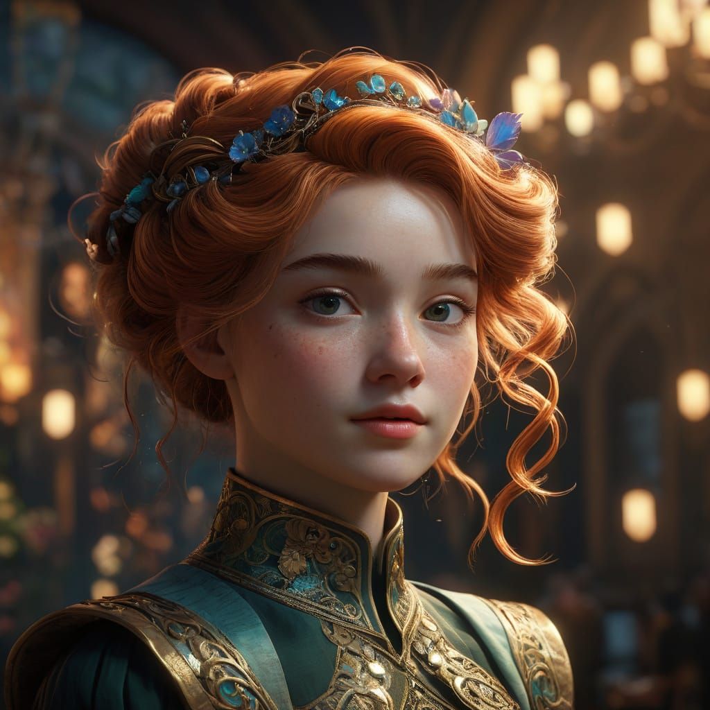 Regal Anne Shirley in Art Nouveau Style