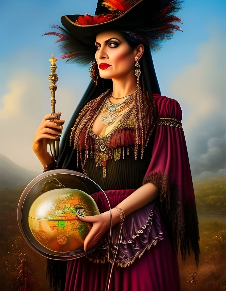 gypsy witch with glass globe
