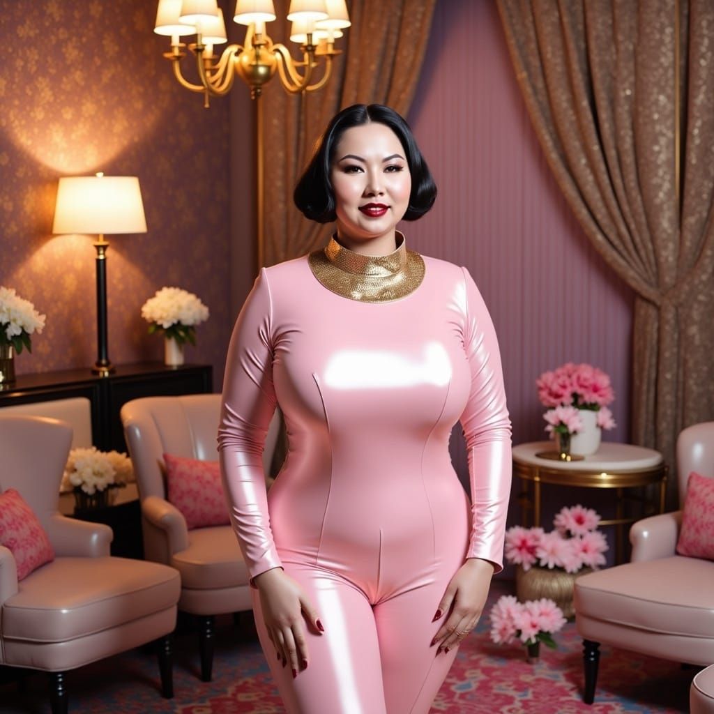 Exquisite Indonesian Woman in Modern Kebar, Holding Pesta Pi...