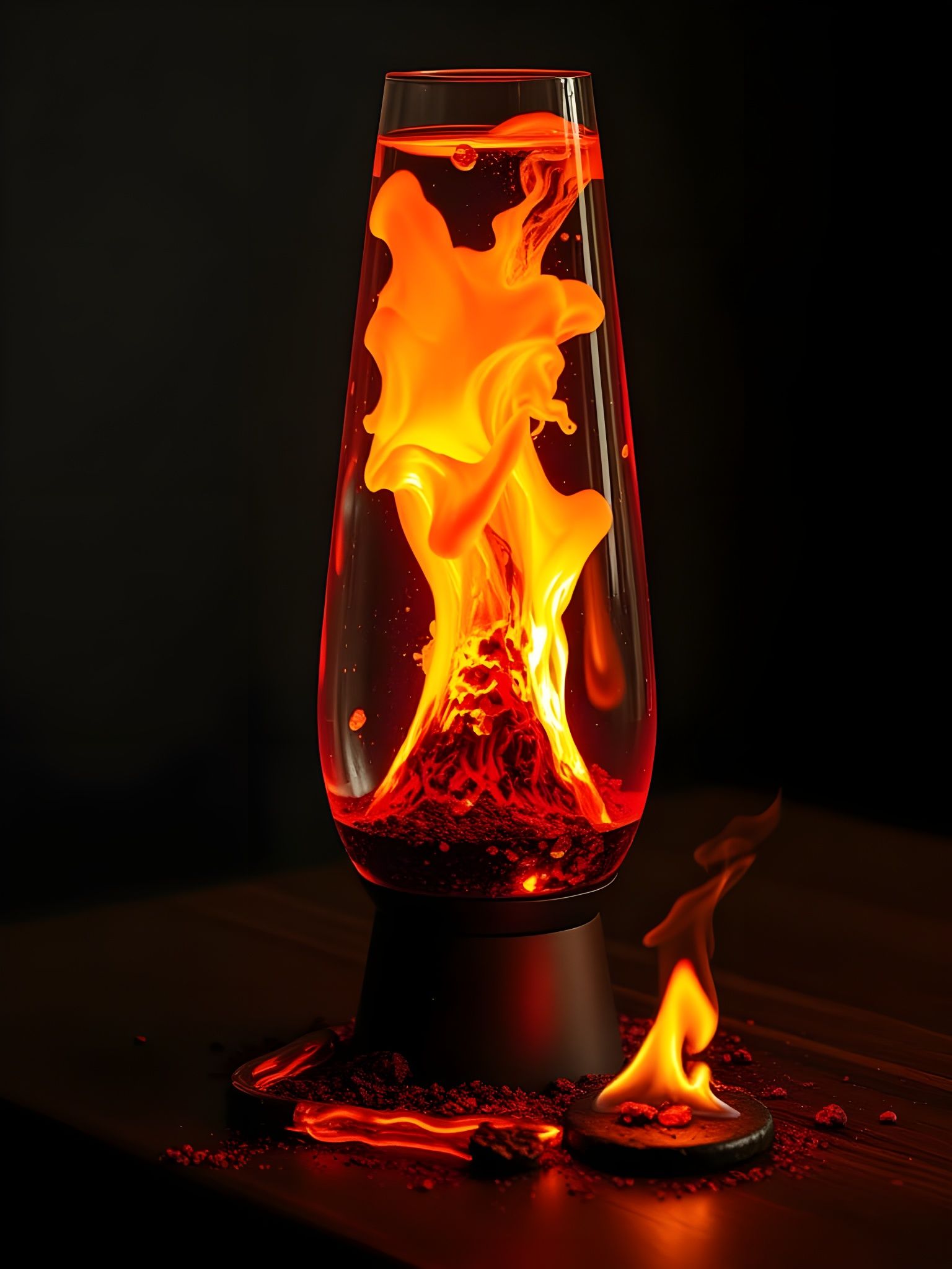 Glowing Lava Lamp with Molten Splashes