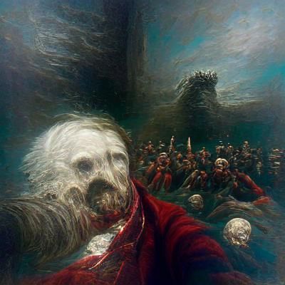 Horrific Last Selfie in Doré-Rutkowski Style