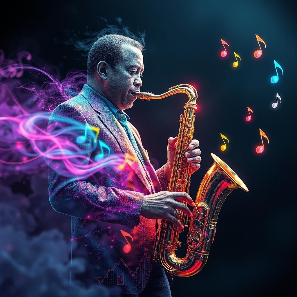 Holographic Charlie Parker Plays Saxophone in 3D