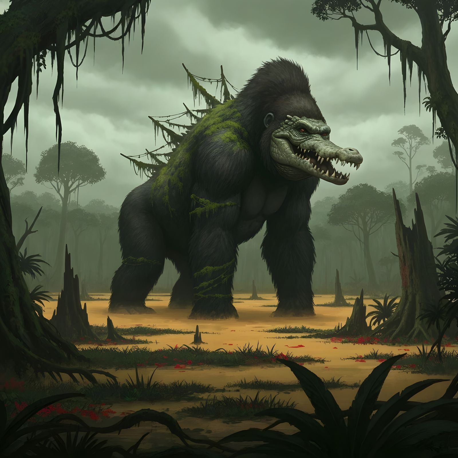 Gorilla-Crocodile Hybrid Emerges from Swamp