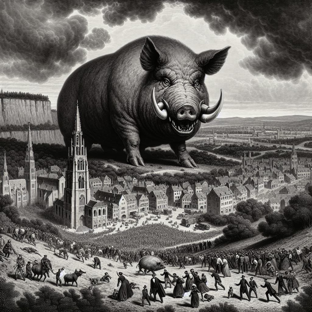 Colossal Pig Emerges in France
