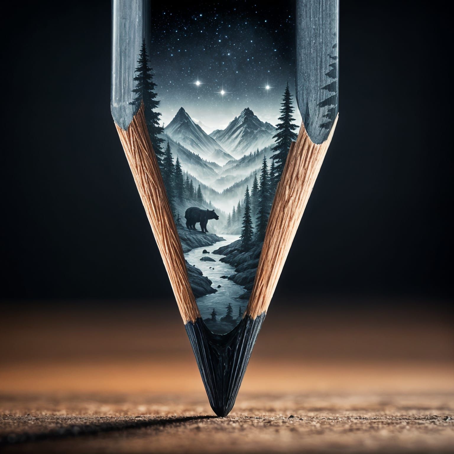 Graphite Forest Pencil Tip Macro Surrealism