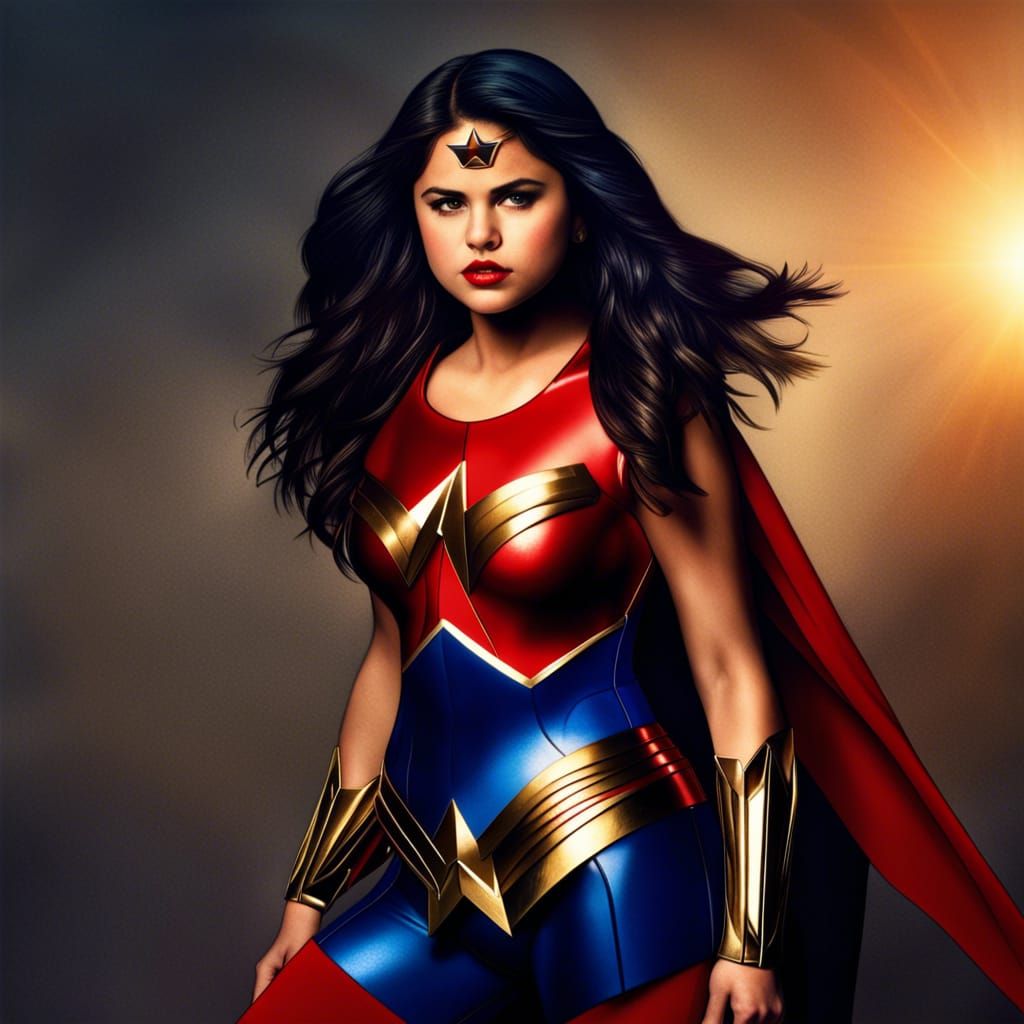 Selena Gomez as Wonder Woman Digital Art