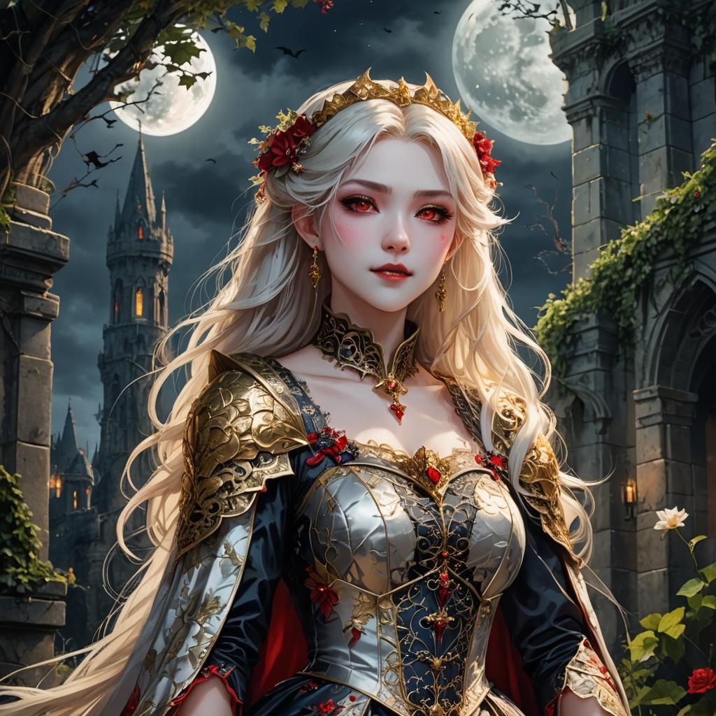 Ethereal Vampire Princess in Anime Style