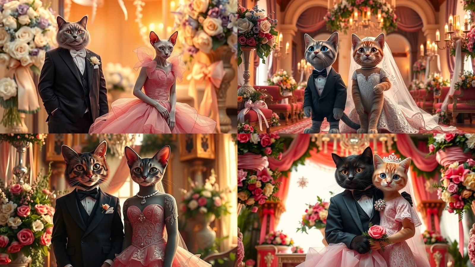 Cats Celebrate Their Wedding Day