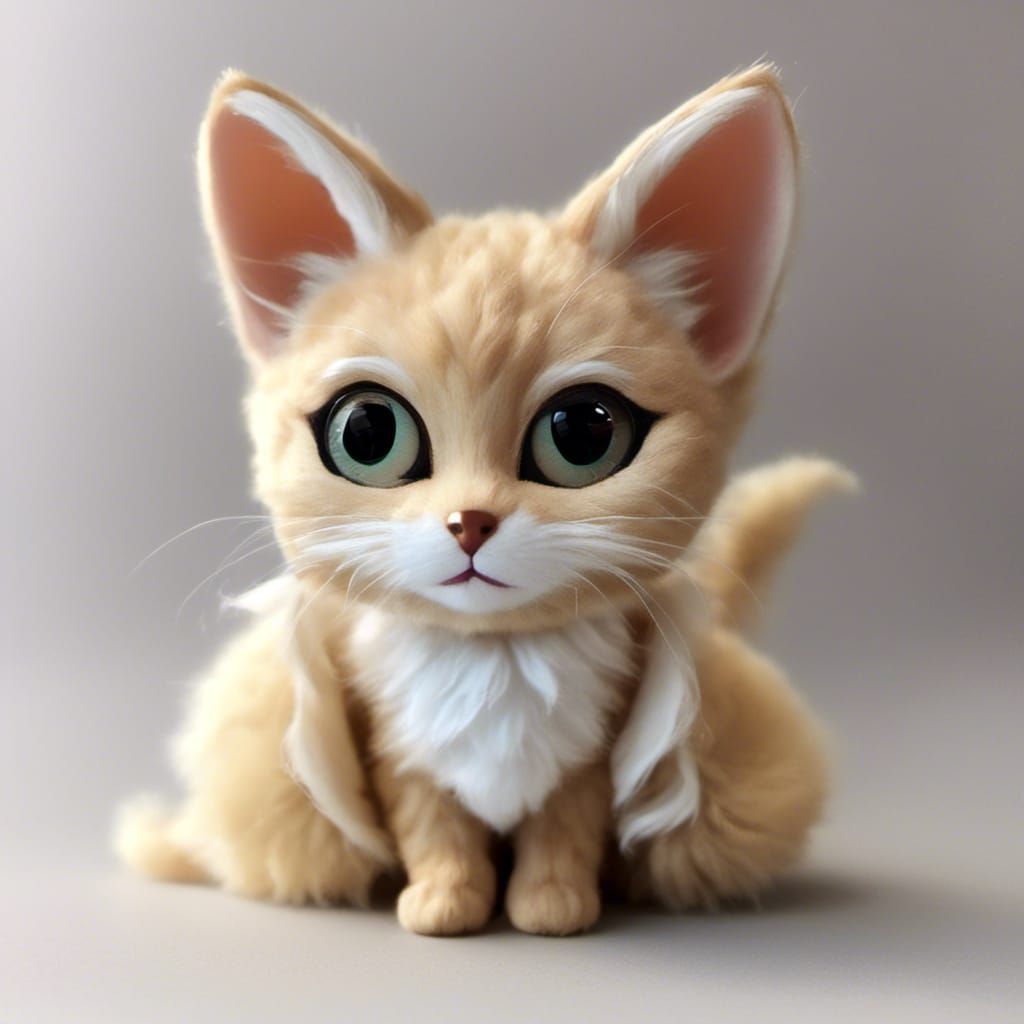 Cute Kitty Portrait with Intricate Details