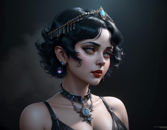 Betty Boop Portrait in Digital Painting Style