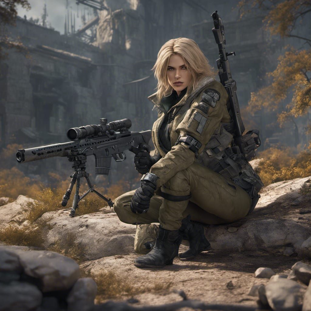Detailed Sniper Wolf Matte Painting in 8K