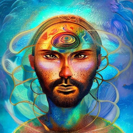 Cosmic Sea God Astral Illustration