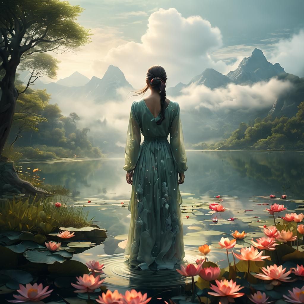 Dreamlike Surrealism: Lake of Misty Mountains