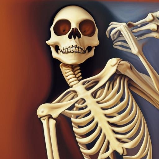 Woman Hugging Skeleton: Hyperrealistic Concept Art