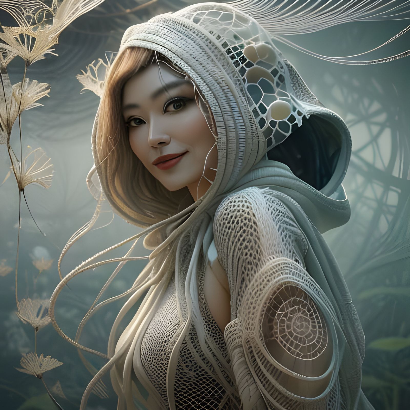 Surreal Bio-Design Fashion with Futuristic Model