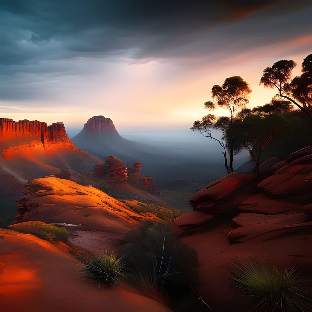 Australian Outback Landscape in Photorealistic Style