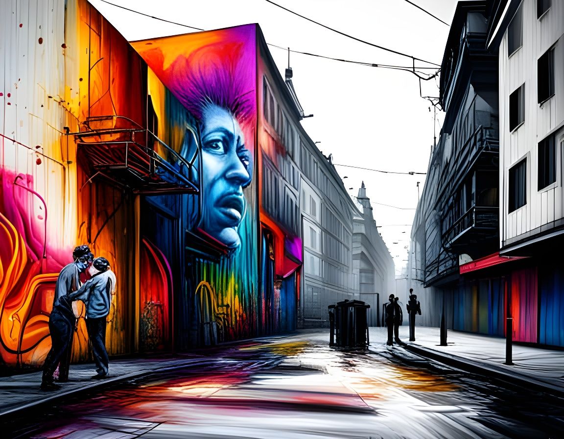 Colorful Graffiti Street Art with Melting Textures