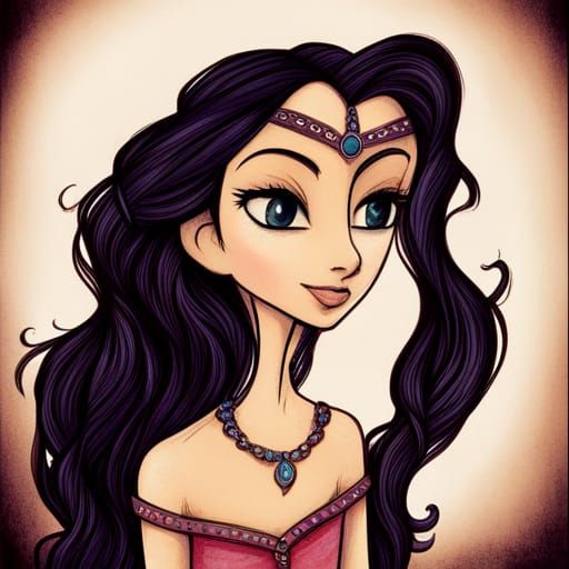 Jasmine in Tim Burton Style