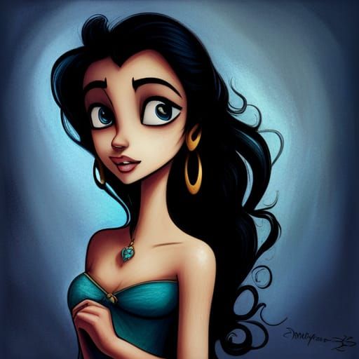 Jasmine in a Tim Burton Style