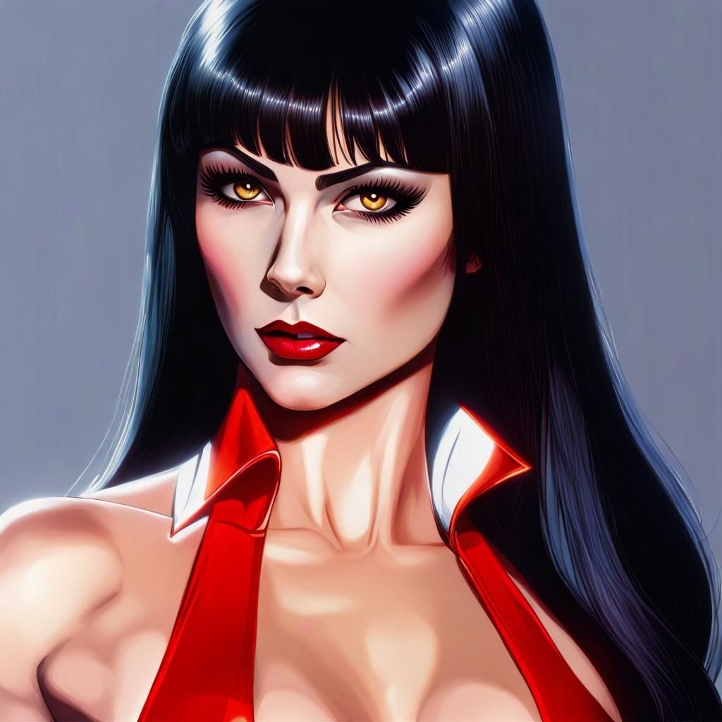 Hyperrealistic Vampirella Full Length Portrait in 8K