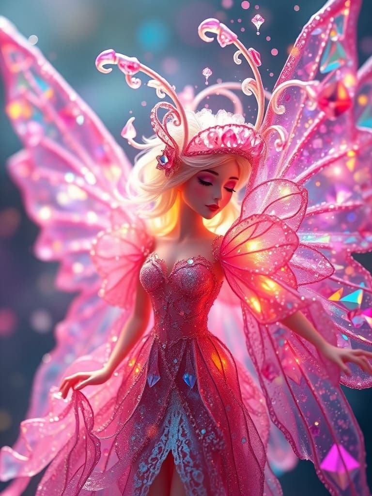 Ethereal Gemstone Fairies with Radiant Glow