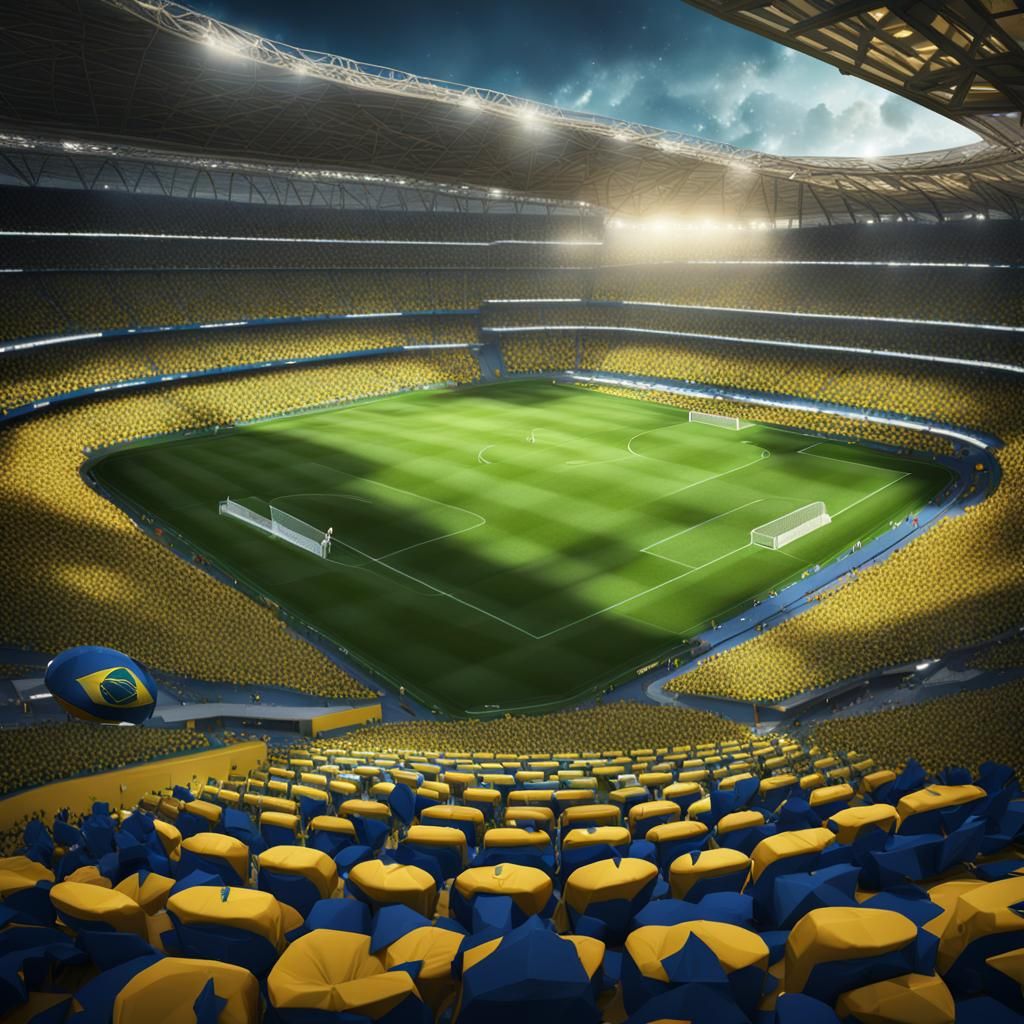 Brazil Stadium Awaits FIFA Championship in Detailed Matte Pa...