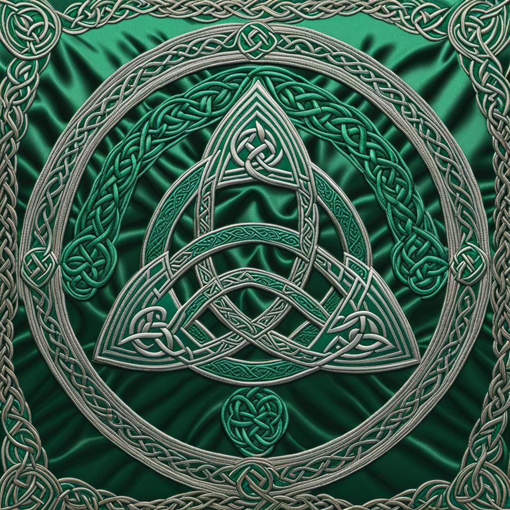 Embroidery Triquetra Celtic trinity