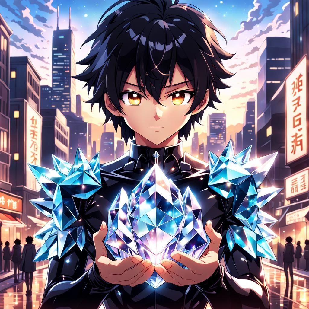 Crystal Man in City: Anime Style