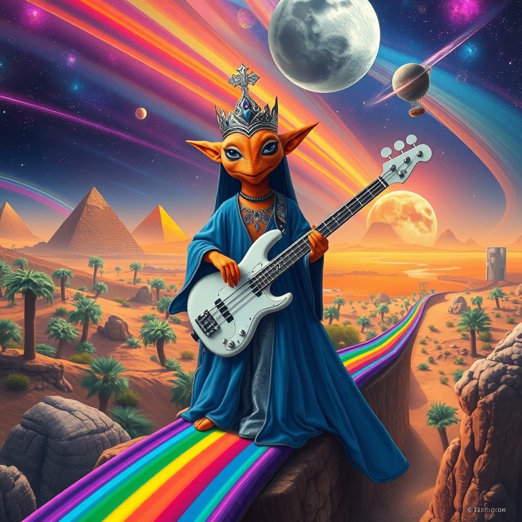 Alien Queen Shreds on Rainbow Bridge