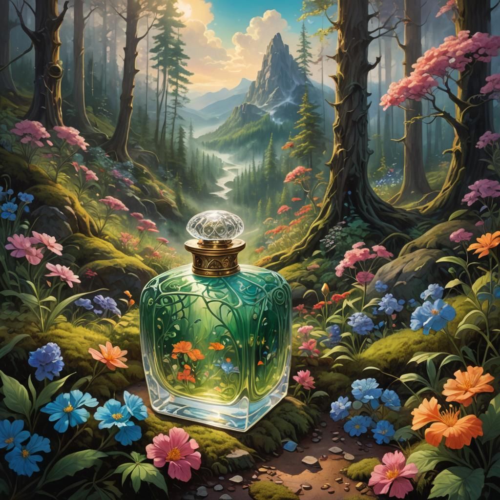 Forest in a Bottle: Fantasy Oil Painting