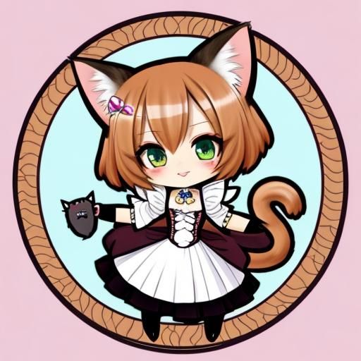 Chibi Cat Girl Illustration