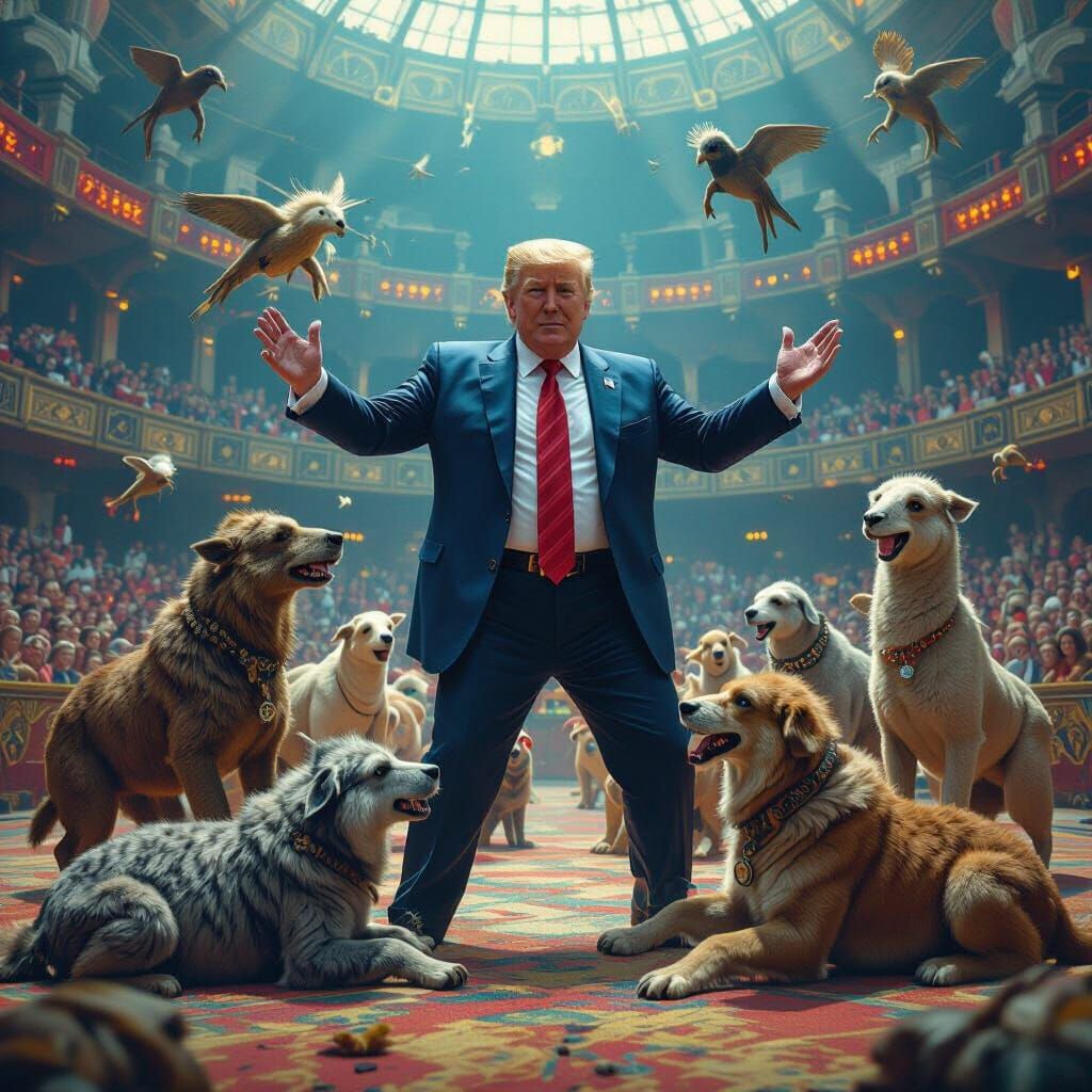 Surreal Wrestling Scene in Detailed Matte Painting Style