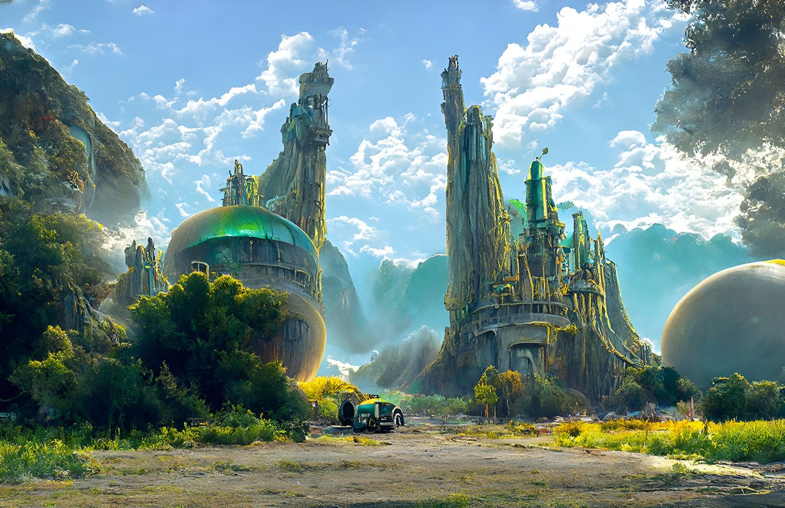 Magical Portal to Radioactive Desert, Digital Matte Painting